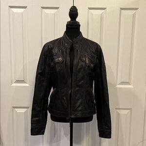 Women's Black/Brown Leather Jacket